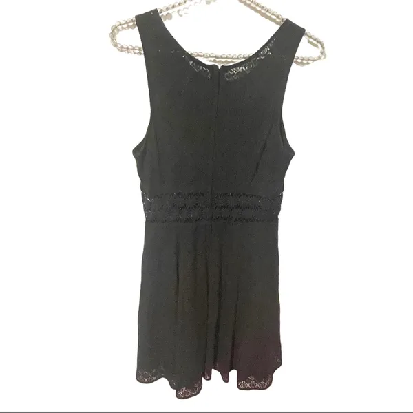 Free People‎ Size 4 Black Fitted With Daisies Fit and Flare Dress - Image 6