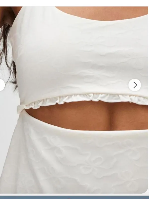 LOVESHACKFANCY Ergo Bow Jacquard Active Cutout Tennis Dress White, Size M - Image 2