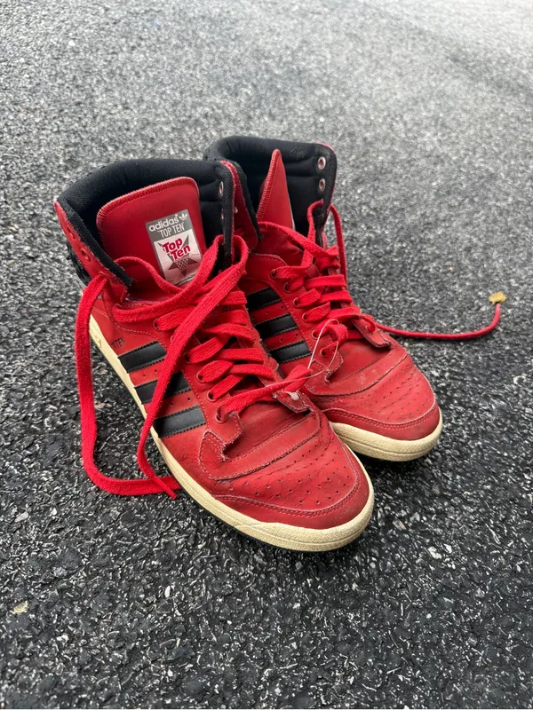Adidas Top Ten Hi Men’s Size 10 Red Black High Top - Image 3