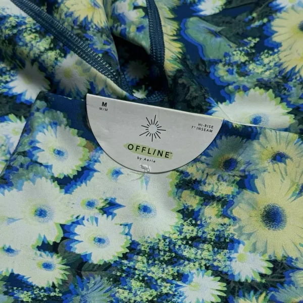 NEW Aerie Offline Trippy Floral Biker Shorts Small Goals Hi-Rise‎ 7" Inseam M - Image 7