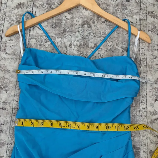 Lulus Attention Seeker Bright Blue Cowl Neck Maxi Dress Size Small NWT Formal - Image 6