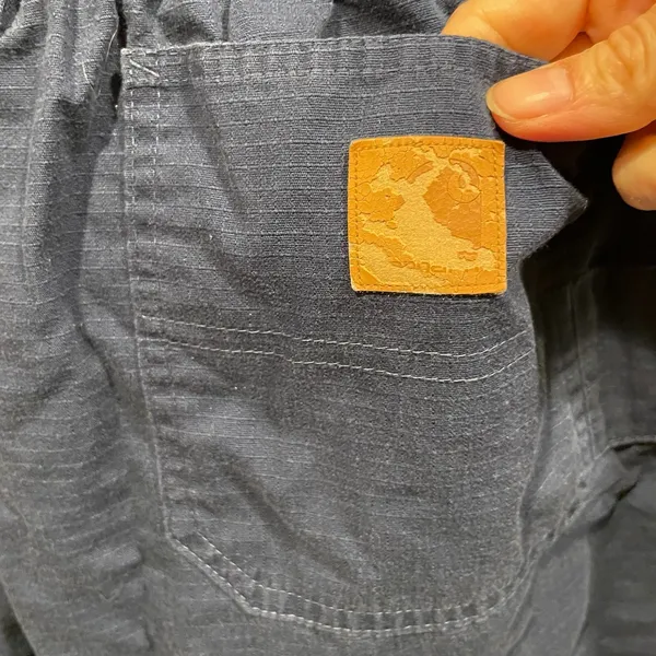 Cute navy Carhartt broken in work cargo pants pink orange trim chore - Image 4