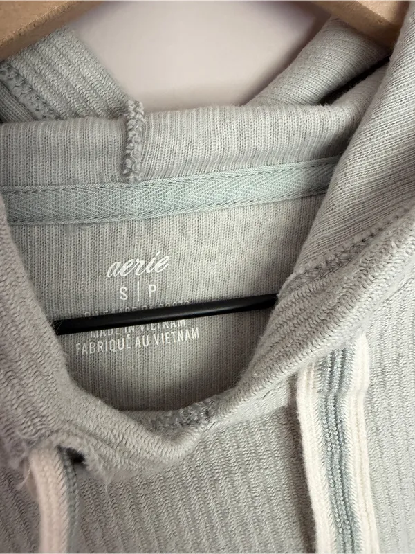 Aerie New Love Corded Hoodie Sage Small - Image 3