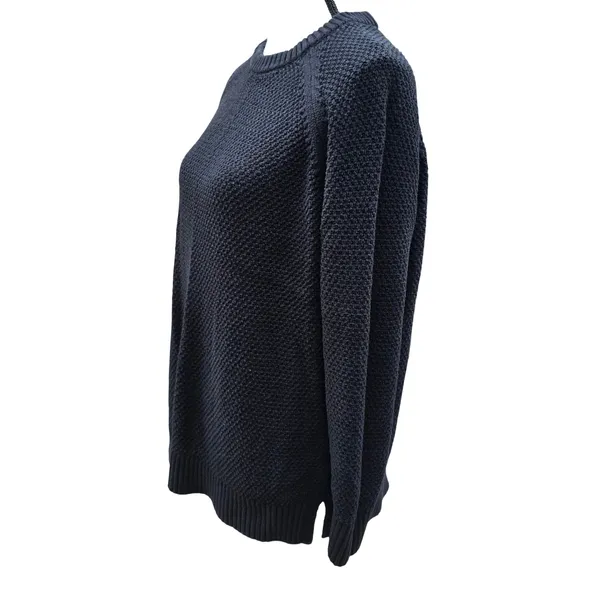 Old Navy Womens Black Jack Stitchy PO Cotton Textured Knit Sweater‎ M 726147-02 - Image 3