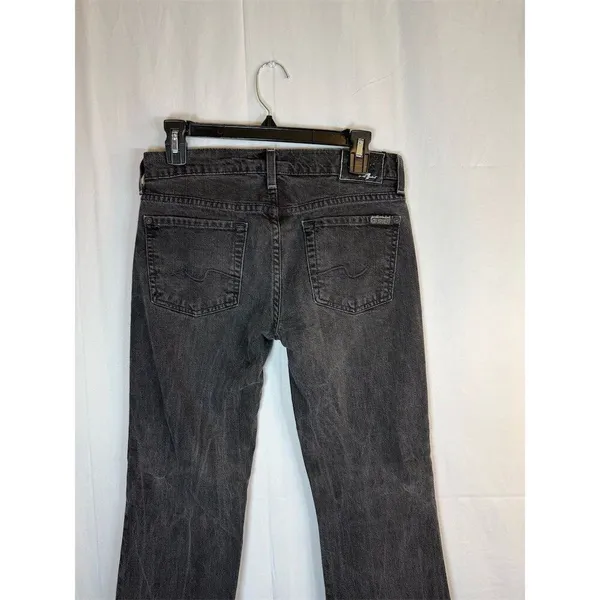 7 For All Mankind Jeans Womens Black Charcoal Wash Straight Leg 32 Inseam - Image 5