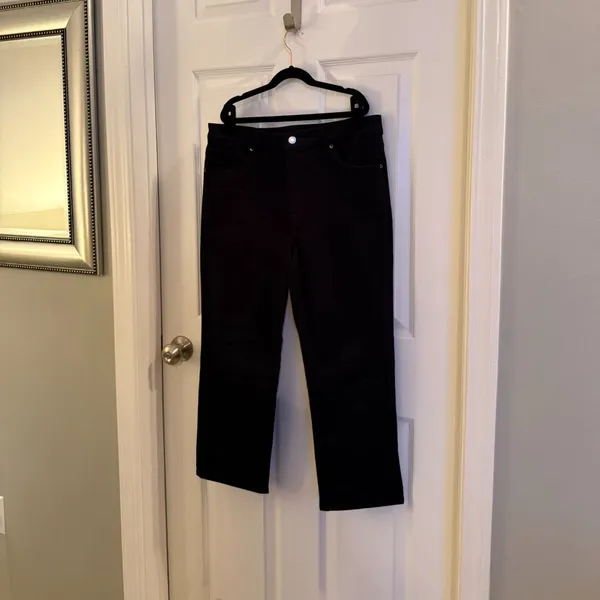Express Black Jeans Denim Straight Ankle Mid Rise 10 Short / 10S - Image 2