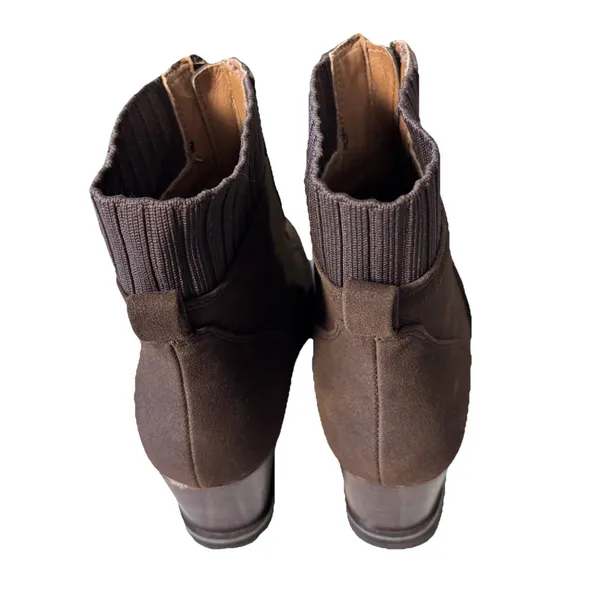 Yellow Box Corado Wedge Brown Ankle Booties with zipper closure in front 7.5 - Image 4