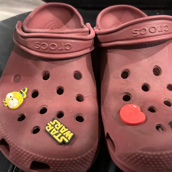 CROCS women’s  Sandals - Maroon with Fun Charms - Image 7