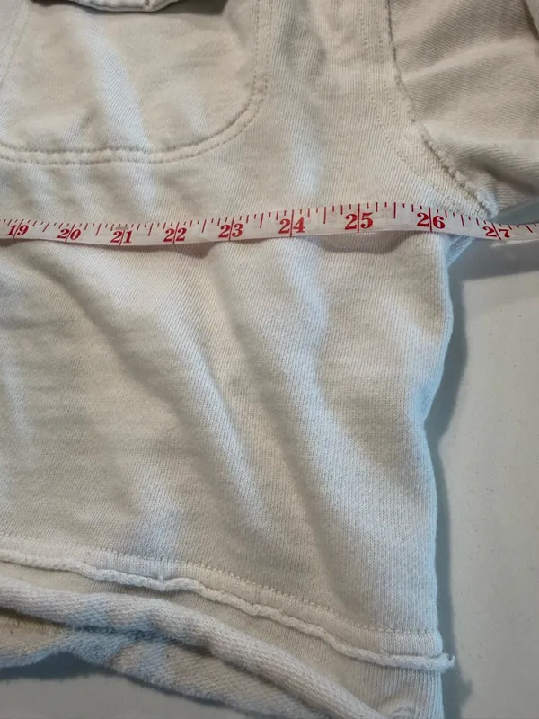 Free People Women's‎ White Collared Long Sleeve Cropped Shirt Jacket Size L - Image 11