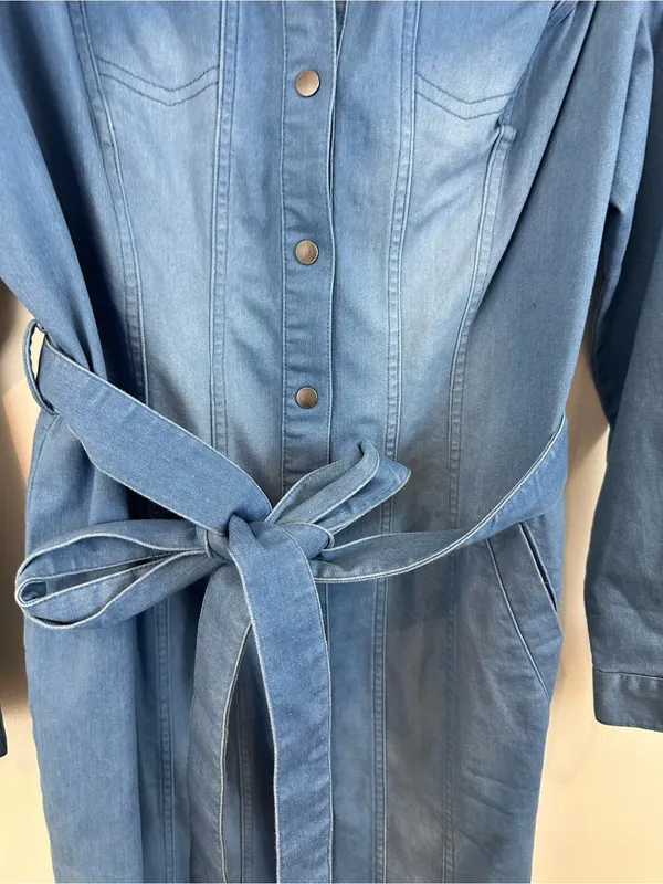 Gilli Light Blue Denim Shirt Dress with Tie Belt Size 18W Women's - Image 3