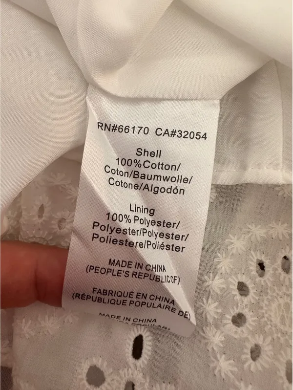 NWT Hutch Anthropologie White Eyelet Cutout Maxi Dress Puff Sleeve Women’s 12 P - Image 9