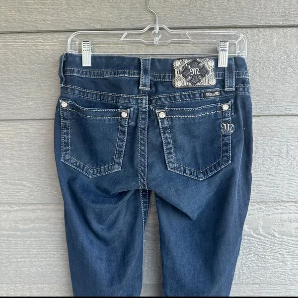 ￼Miss Me‎ Signature Skinny Crop Women’s Size 27 Western Biker Ankle Jeans - Image 13