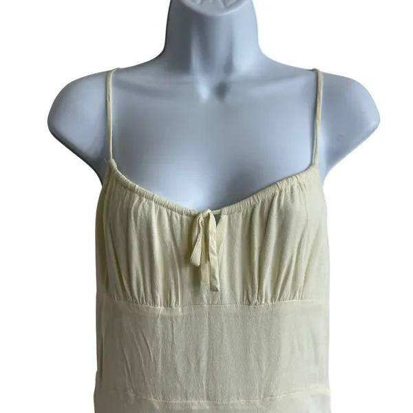 Wilfred Bellow dress Sz 4 babydoll Slip Ruched Bodice whipped yellow Aritzia - Image 11