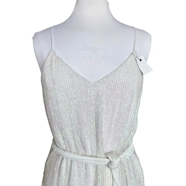 RETROFÉTE‎ Claire Belted Sequined Chiffon Mini Dress Iridescent XL NEW - Image 7