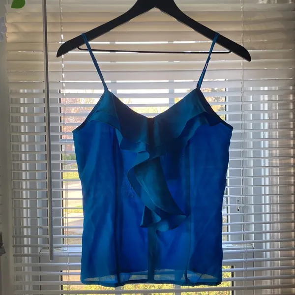 Y2K Miley Cyrus & Max Azria exposed zipper ruffle cami, size M - Image 8