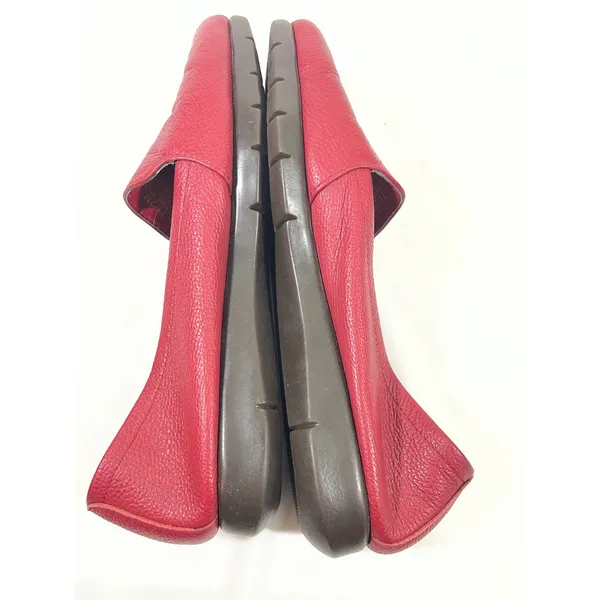 Aerosoles Fame Show Pebbled Leather Loafers Women 7.5 Red Slip On Flats Everyday - Image 9
