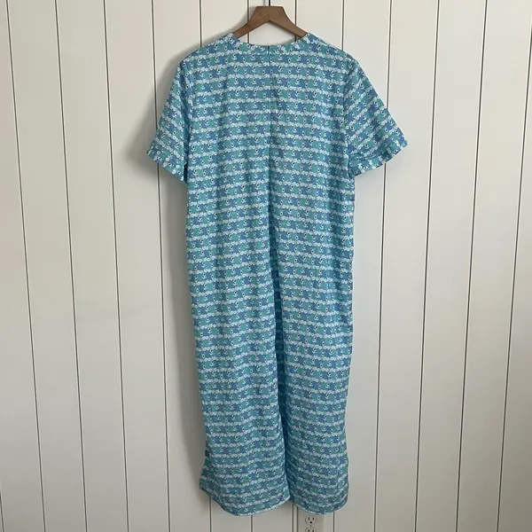 Tuckernuck Hyacinth House Blue Geometric Brentwood Caftan Dress - Image 4