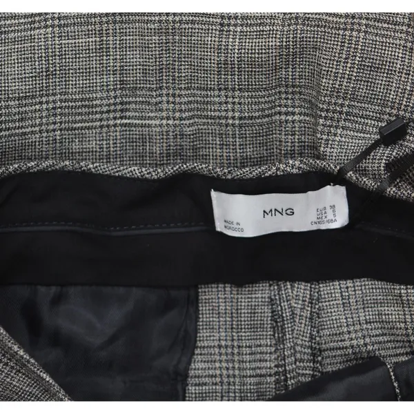NWT Mango Womens Wool Blend Flared Leg Suit Pants Gray Brown Check EUR 38 (US 5) - Image 9
