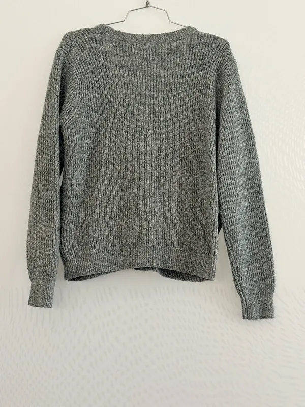Abercrombie & Fitch Gray Ribbed Wrap Sweater XL - Image 3