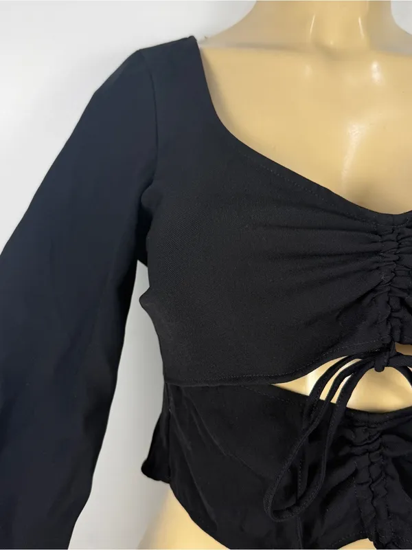 Zara Cutout Top Sz XS Whimsygoth Long Sleeves - Image 4