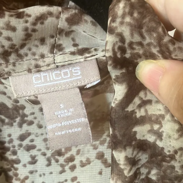 FINAL MARKDOWN Chicos Sheer Brown Patterned Women's Jacket 3 xl - Image 5
