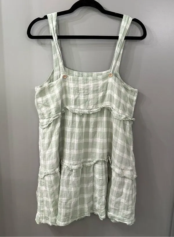 Show Me Your Mumu Napa Mini Dress Green Plaid Size Medium - Image 4