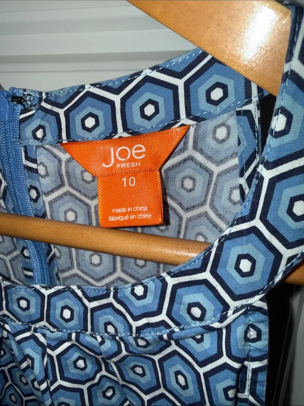 Blue Geometric Halter Dress by Joe Fresh 97% Cotton - Image 2