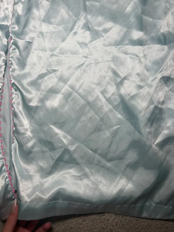 Oscar de la Renta Pink Label Silky Ice Blue Robe Embroidered - Image 5