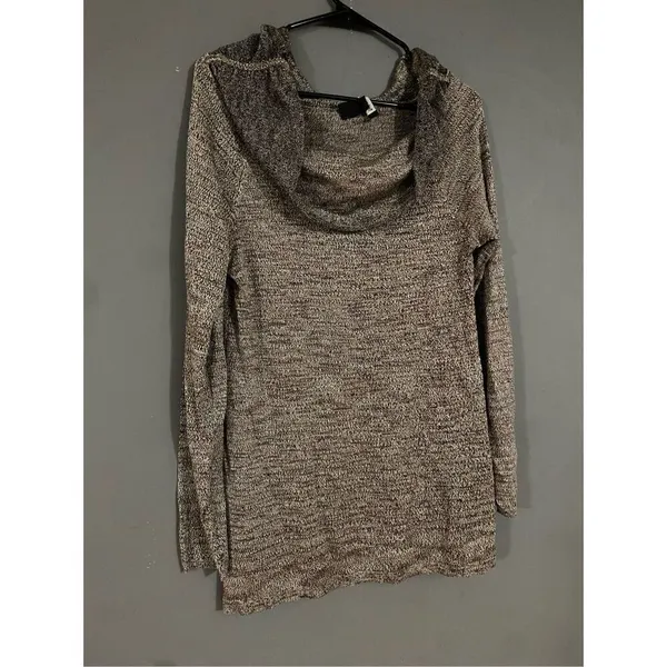 White House Black Market Metallic Off Shoulder Cowl Neck Sweater Size L - Image 2