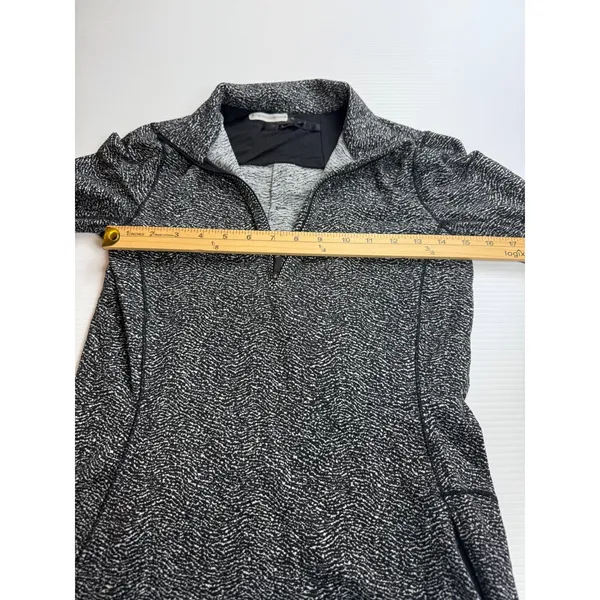 Lululemon Athletica quarter Zip Pullover Long Sleeve Top Womens‎ Black Pattern 4 - Image 3
