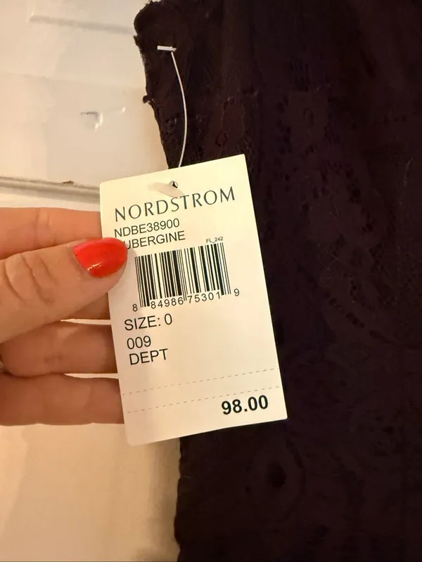 Nordstrom NWT Jack BB Dakota purple lace dress size 0 - Image 3