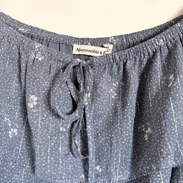 Abercrombie & Fitch Cottagecore Peasant Style Blue Bodysuit Medium - Image 5