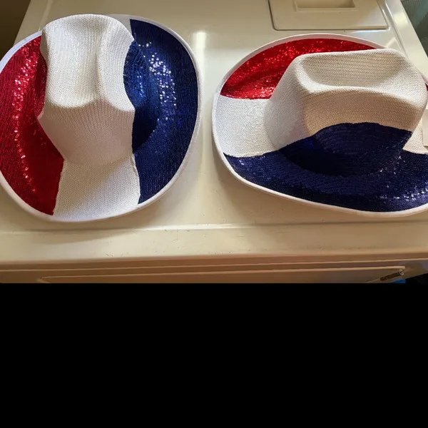 Women's Sequin Patriotic Cowboy Hat red white and blue glitz cowgirl new - Image 4