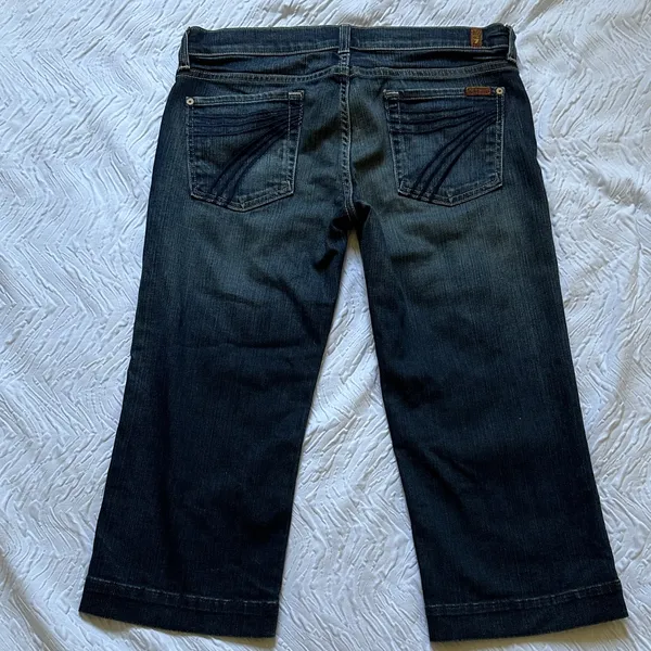 7 For All Mankind Dark Blue Capris - Image 2