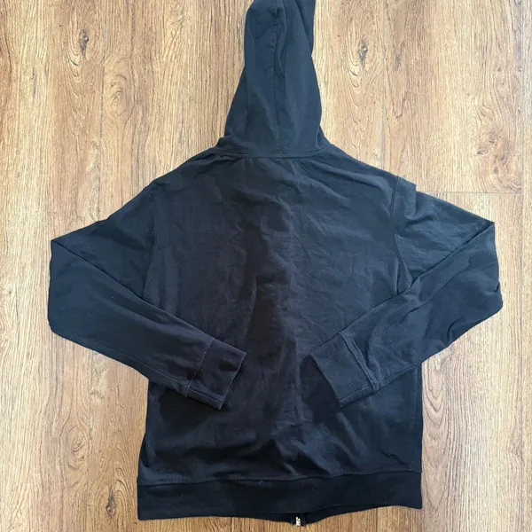 Pink‎ Pepper Co. Full Zip Black Hooded Jacket USA Made Womens S Oversized Cotton - Image 5