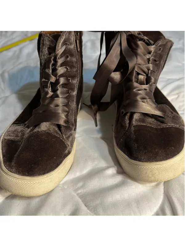 Steve Madden "Jane" Velvet High-Top Sneakers s7.5 - Image 2