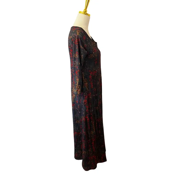 Natural Life Floral Maxi Dress New With Tags Boho Pockets Long Sleeve Modest-XS - Image 2
