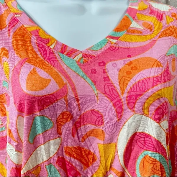 Ali Miles Blouse V-Neck Tunic Abstract Geometric Print Size Medium Top - Image 12