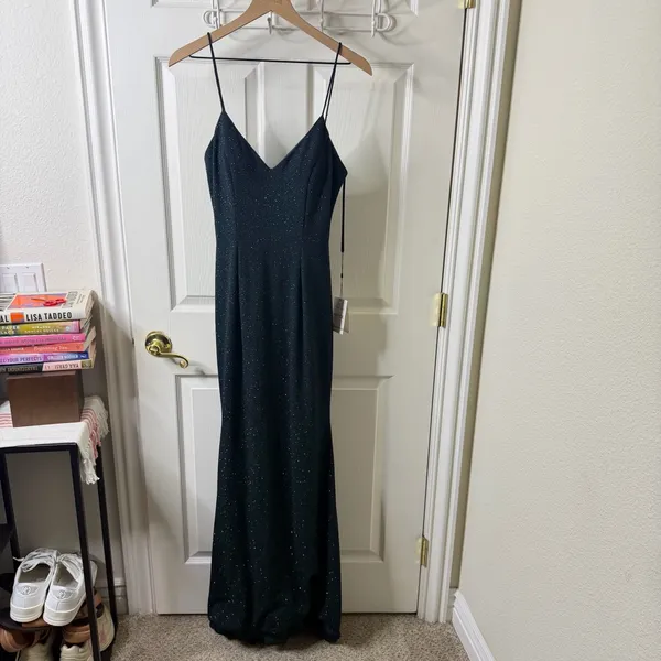 NWT Alyce Paris 60292 Prom Dress Textured Jersey Metallic Sparkle Womens Size 4‎ - Image 2