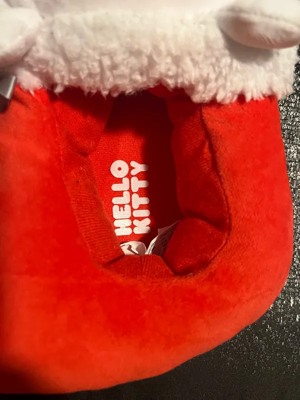 Womens 11/12 Sanrio Hello Kitty Christmas Holiday Stocking Slippers- Plush Red - Image 5