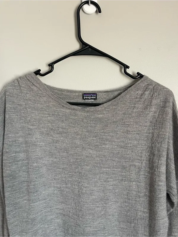 PATAGONIA | Heather Gray Wool Knit Dress Sz XL - Image 2