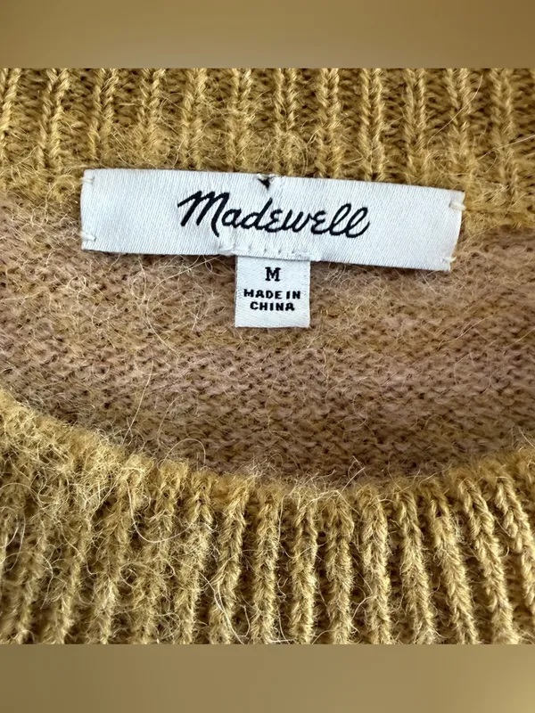 MADEWELL Otis‎ Space Dye Striped Alpaca Blend Sweater in Pink Oyster, Medium - Image 9