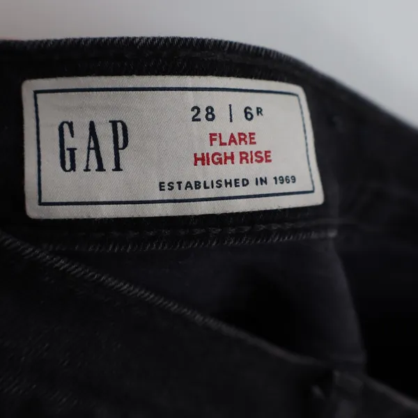 Gap Flare Jeans Womens 28/6 Charcoal Gray Denim Cotton Stretch Pockets High Rise - Image 4