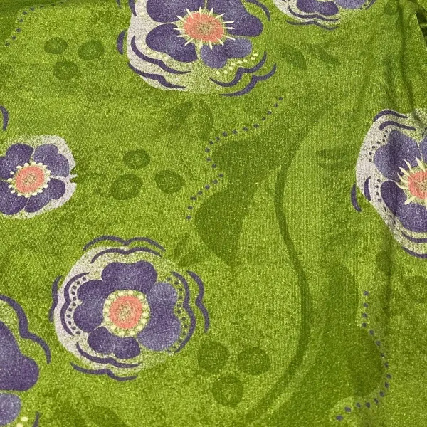 Gudrun Sjoden Green Floral Wide Leg Pants Lagenlook Mori Girl Cottagecore Boho M - Image 10