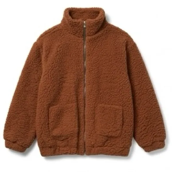 Brown Teddy Sherpa Fleece Zip Jacket Oversized Y2K Gorpcore S - Image 4