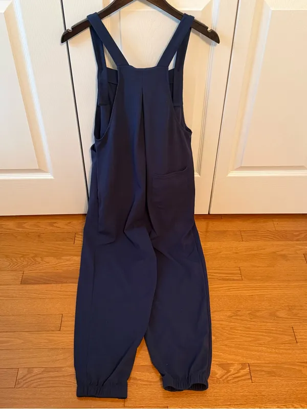Halara Waffle Knit Jogger Overalls in Navy - Image 3