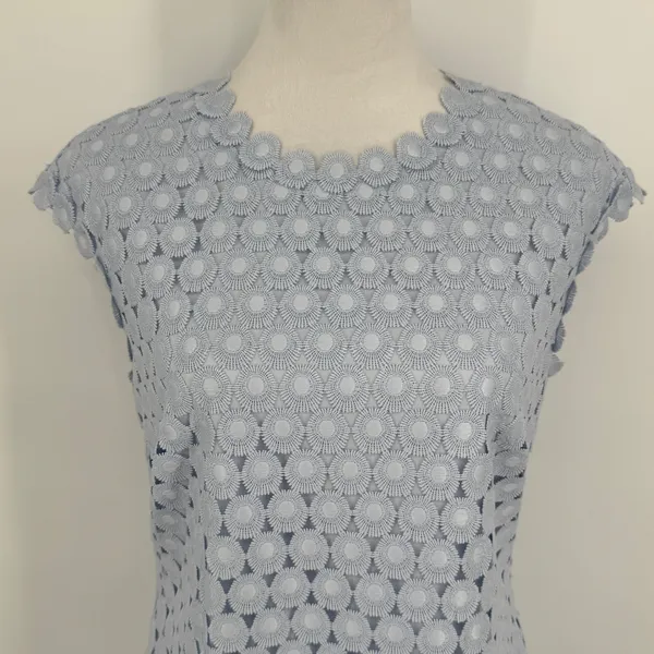 Ted Baker Jemille Sheath Dress‎ Size 8 Blue Scalloped Lace Feminine Romantic - Image 3