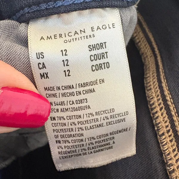 American Eagle Curvy Super High-Rise Flare Jeans Size 12 Short Navy - Image 7