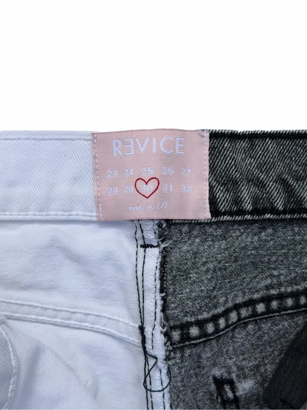 Revice Denim Jeans Women 30 Black White True Love/Checkmate Y2K High Rise - Image 3