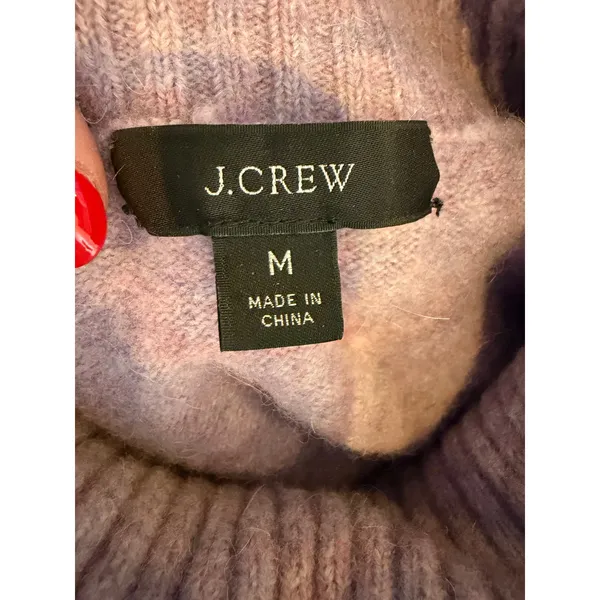 J Crew Turtleneck Sweater Women Medium Purple Alpaca Wool Blend Knit Preppy - Image 7